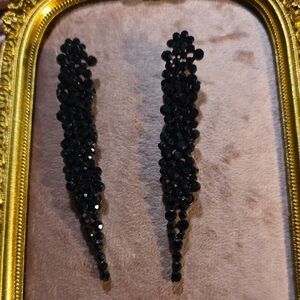 Ever Faith  Black Crystal Earrings NWOT